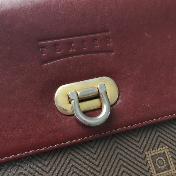 Vintage LOVERS leather top handle satchel Texier vintage bag - Picture 3 of 16